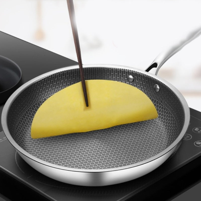 Stainless Steel Frying Pan 30cm Non-Stick Pixel Surface Induction Compatible