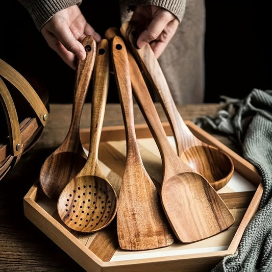 NordicChef Wooden Kitchen Utensil Set – 5-Piece Luxury Cookware
