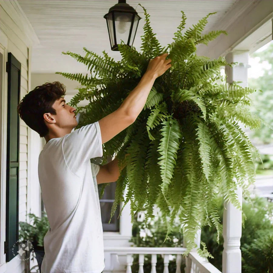 UV-Resistant Artificial Boston Fern Plant – Indoor & Outdoor Decorative Greenery