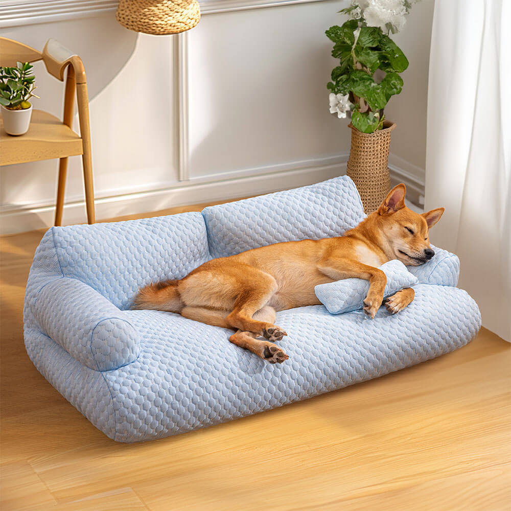 FrostPaws – Ice Silk Cooling Pet Bed with Breathable Support & Sofa Comfort