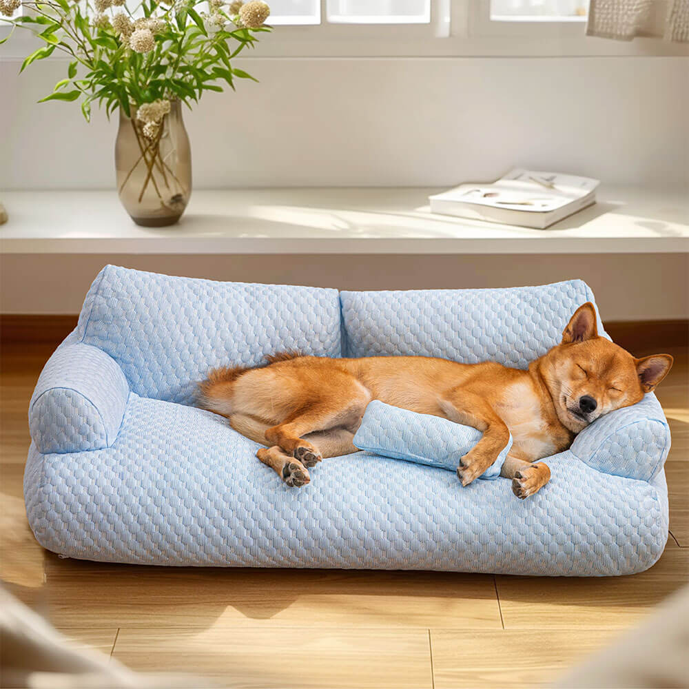 FrostPaws – Ice Silk Cooling Pet Bed with Breathable Support & Sofa Comfort