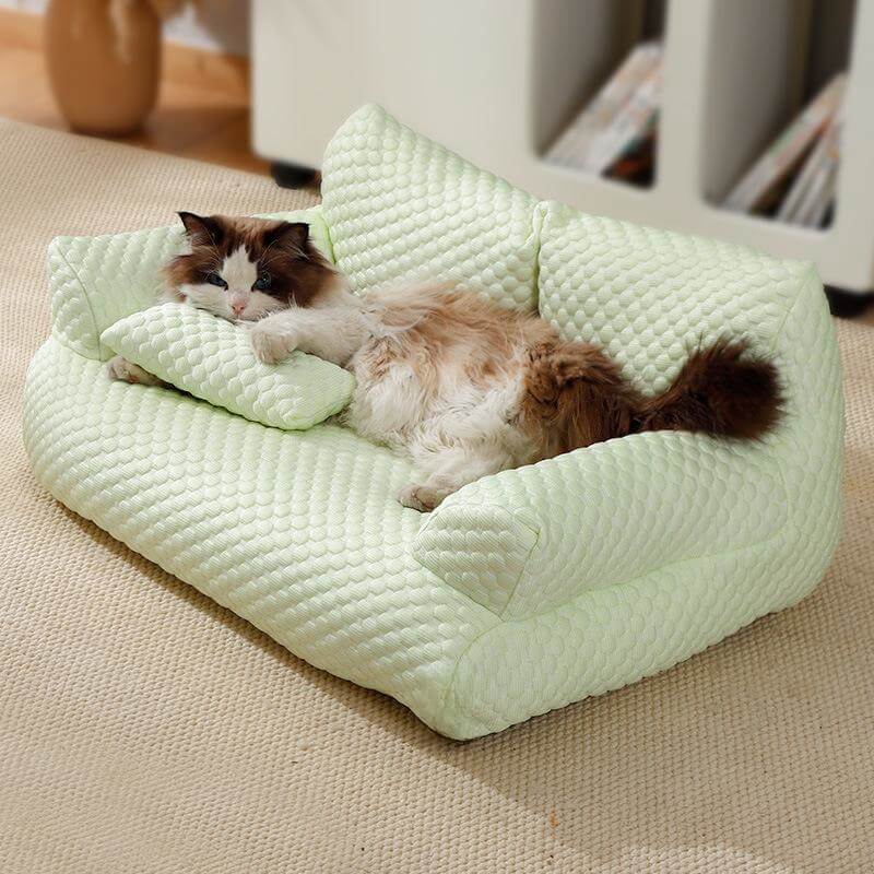 FrostPaws – Ice Silk Cooling Pet Bed with Breathable Support & Sofa Comfort