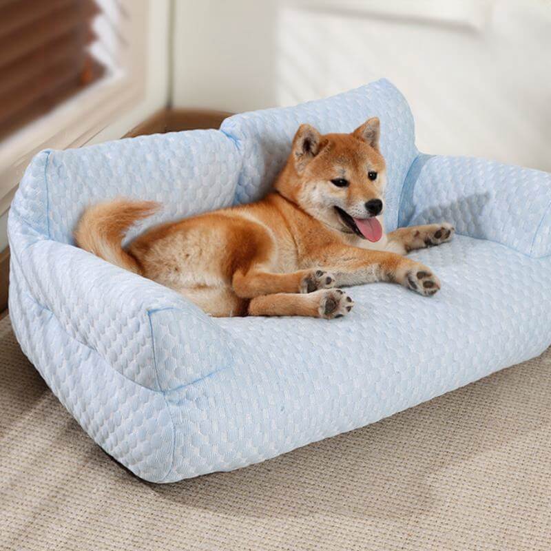 FrostPaws – Ice Silk Cooling Pet Bed with Breathable Support & Sofa Comfort