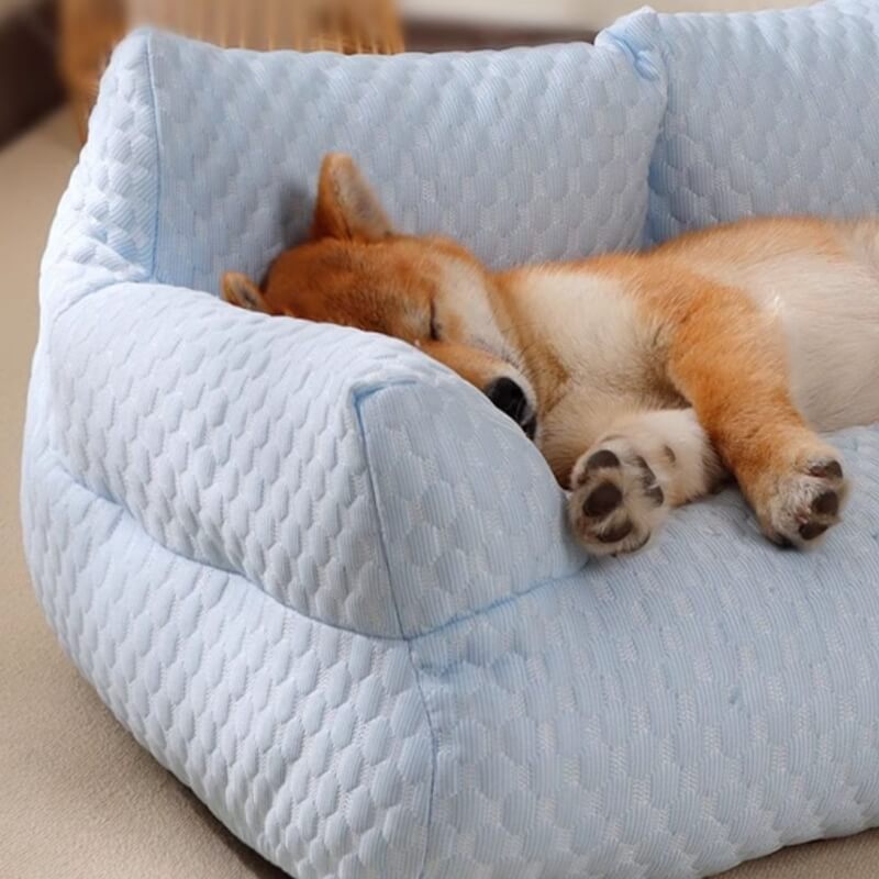 FrostPaws – Ice Silk Cooling Pet Bed with Breathable Support & Sofa Comfort