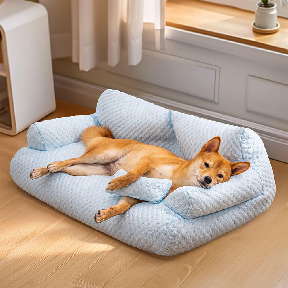 FrostPaws – Ice Silk Cooling Pet Bed with Breathable Support & Sofa Comfort