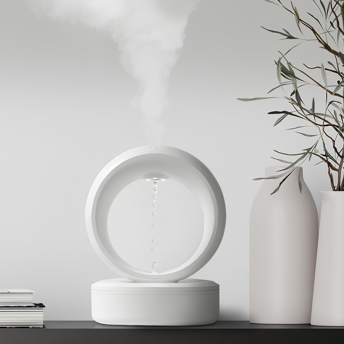 Anti-Gravity Water Droplet Humidifier with LED Ambient Light