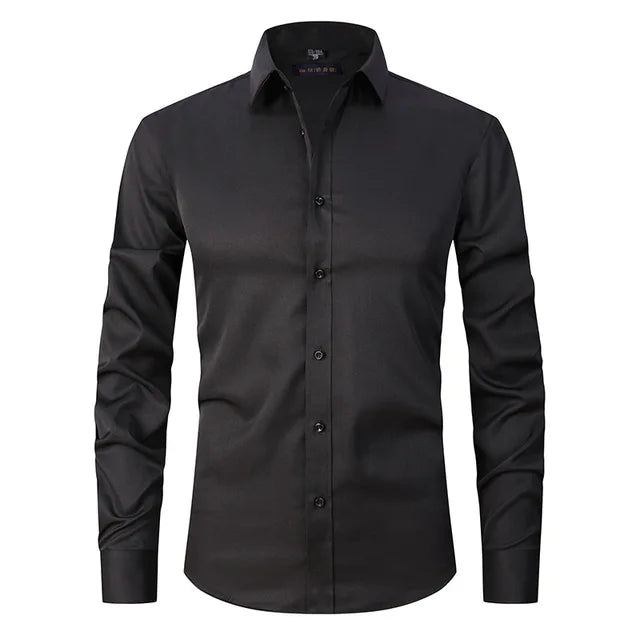 Wrinkle-Free Stretch Men’s Shirt | Slim Fit Comfortable Business Shirt – Noah