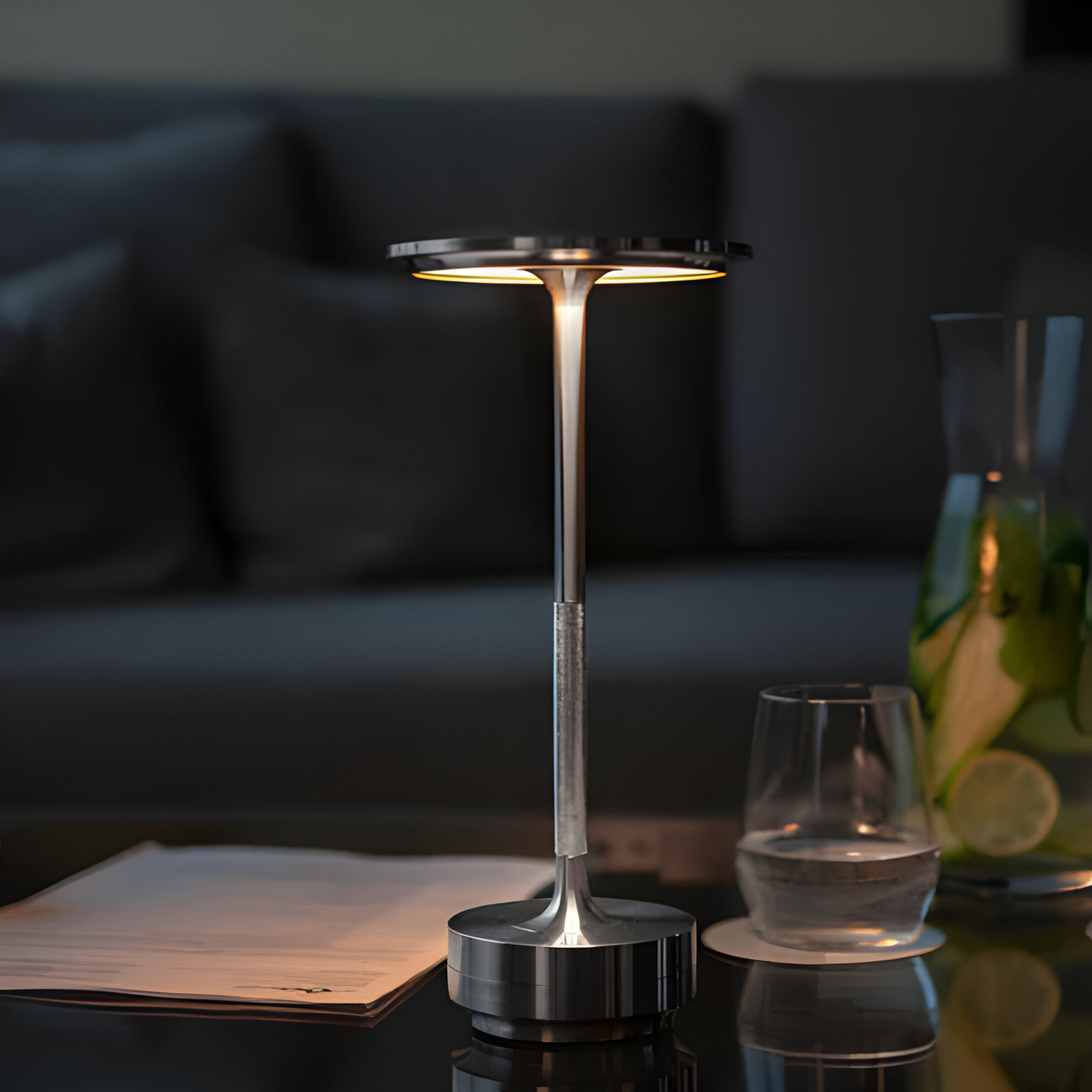 GlowLite – Luxury Wireless Table Lamp with Dimmable Touch Control