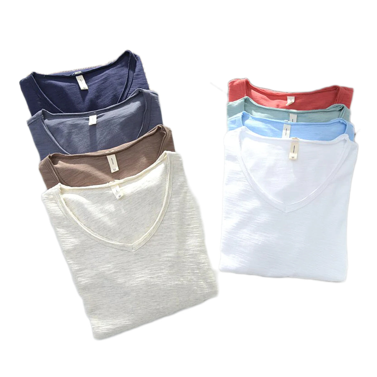 Men's Linen V Neck Short Sleeve Shirt Breathable Casual Top