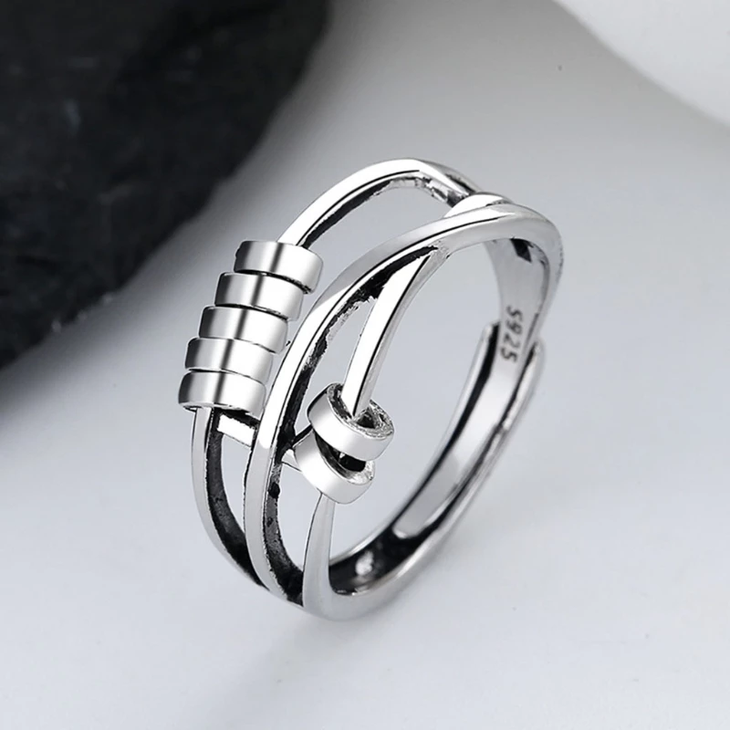 CalmSpin Adjustable Sterling Silver Spinner Ring