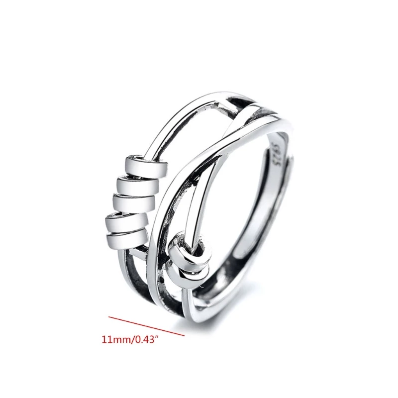 CalmSpin Adjustable Sterling Silver Spinner Ring