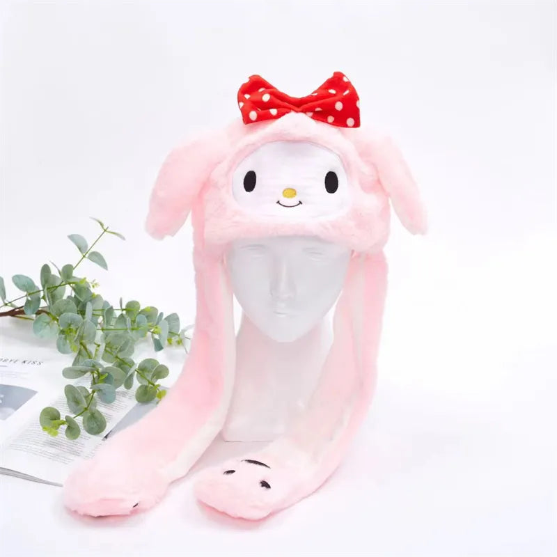 Plush Bunny Ear Hat with Moving Ears – Interactive Winter Hat