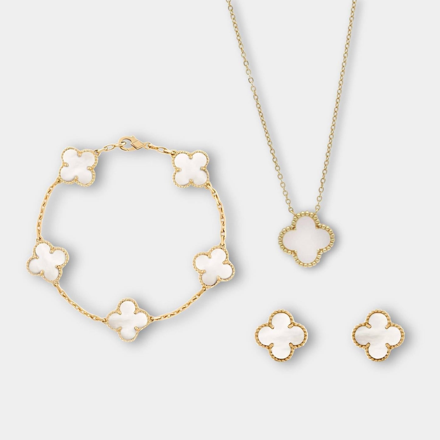 Women’s Minimalist Jewelry Set Necklace Bracelet and Earrings