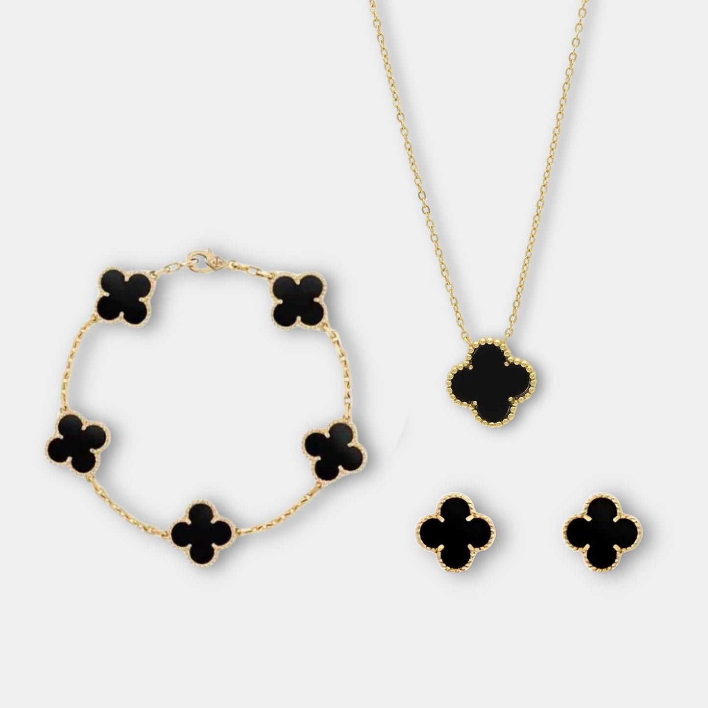 Women’s Minimalist Jewelry Set Necklace Bracelet and Earrings