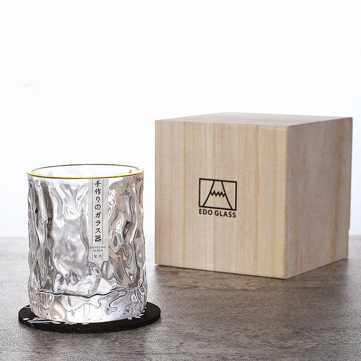 EdoGlacier Edo Kiriko Whisky Glass – Handcrafted Crystal Gift Set
