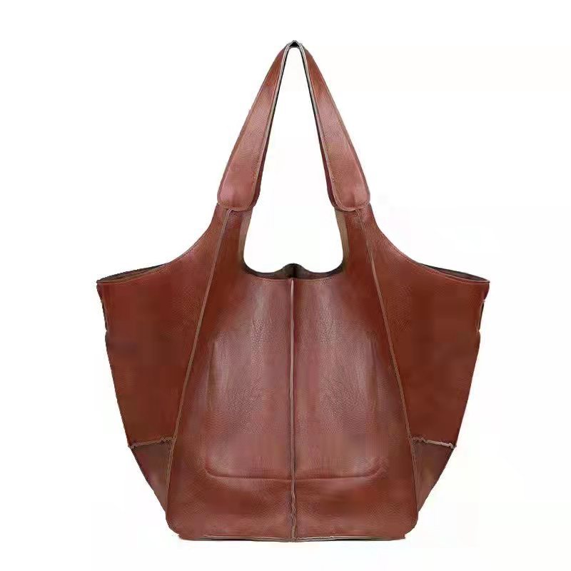 Vegan Leather Travel Tote Bag Spacious Everyday Shoulder Bag