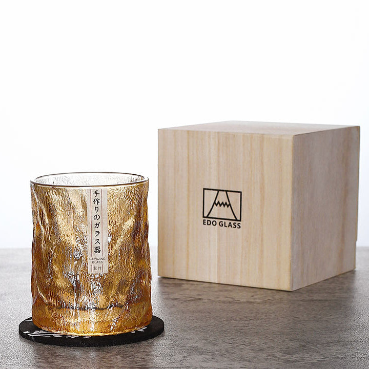 EdoGlacier Edo Kiriko Whisky Glass – Handcrafted Crystal Gift Set