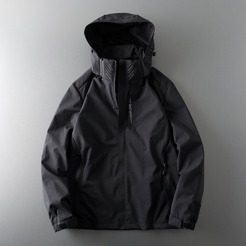 Lightweight Waterproof Hooded Jacket With Zip Closure