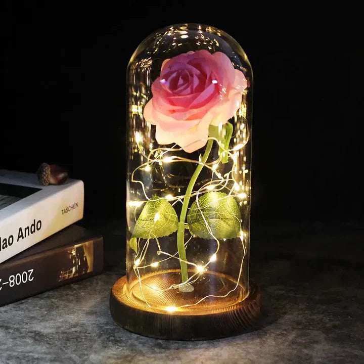 LED Rose Dome Decorative Eternal Flower Lamp