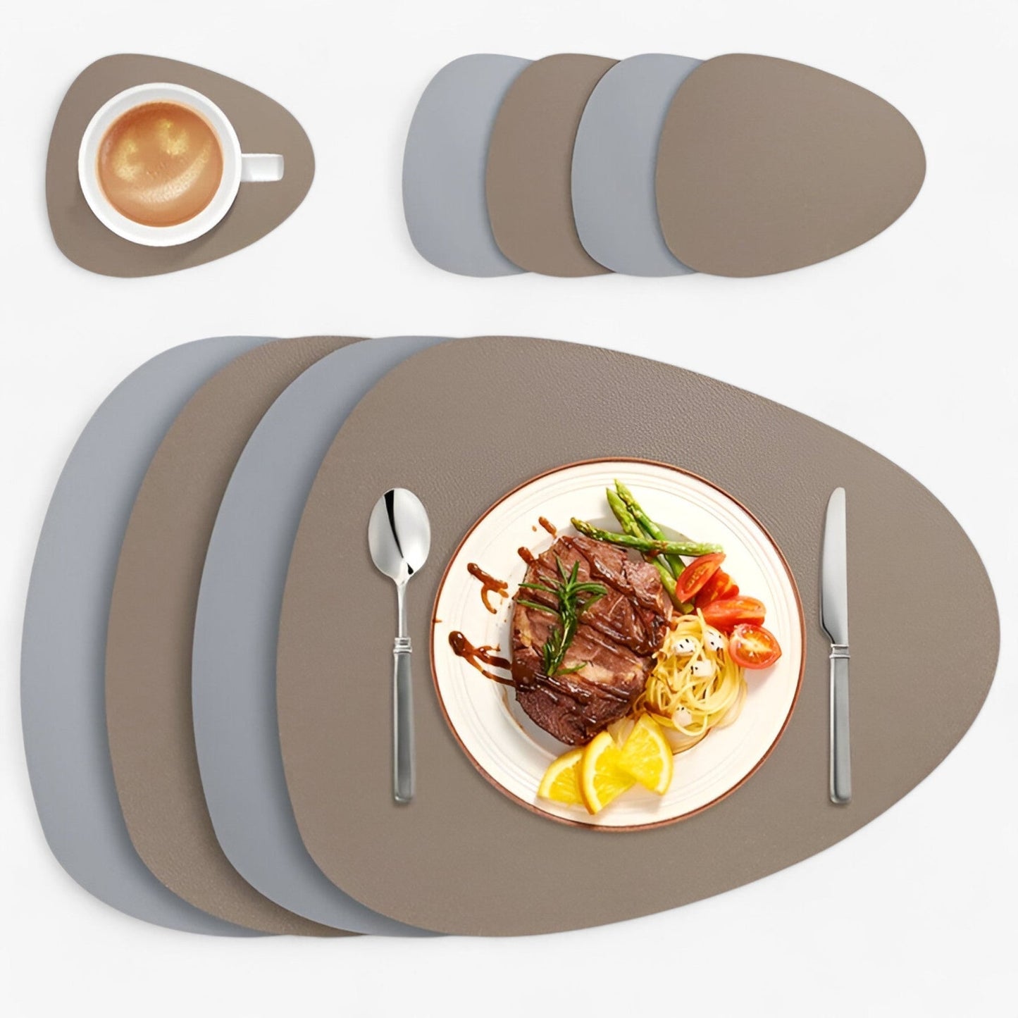 Reversible Waterproof Oval Pattern Table Placemat