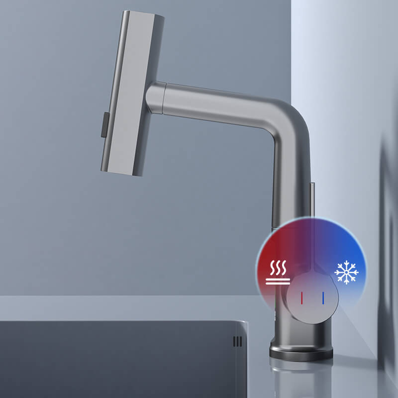 WaterMaster Flexible Faucet – 360° Rotating Pull-Out Tap with LED Temperature Display