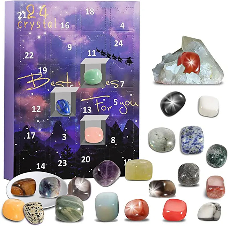 Crystal Advent Calendar With Natural Gemstones