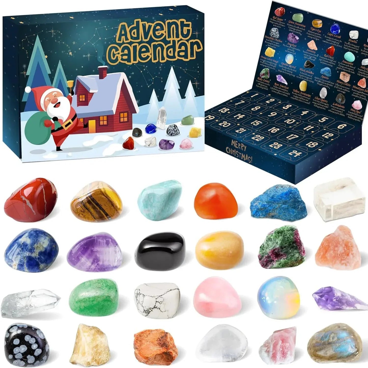 Crystal Advent Calendar With Natural Gemstones