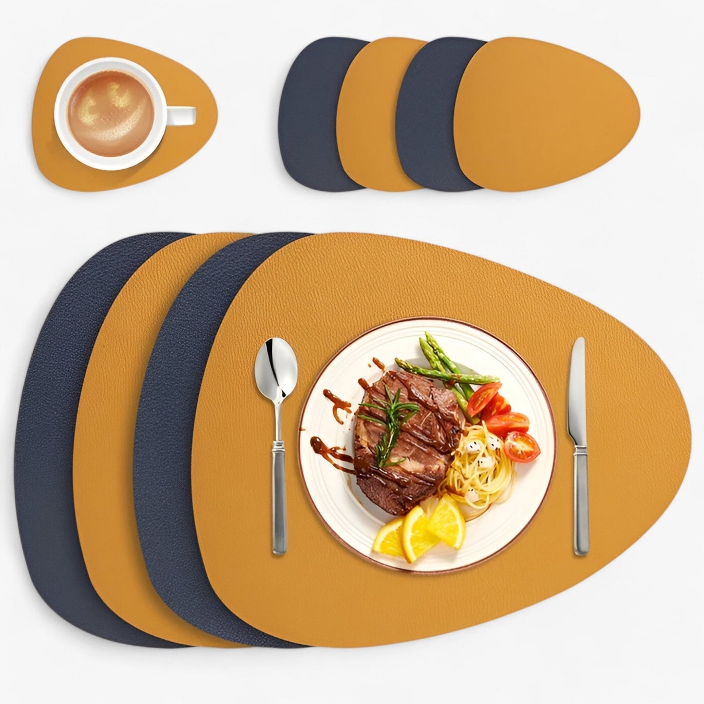 Reversible Waterproof Oval Pattern Table Placemat