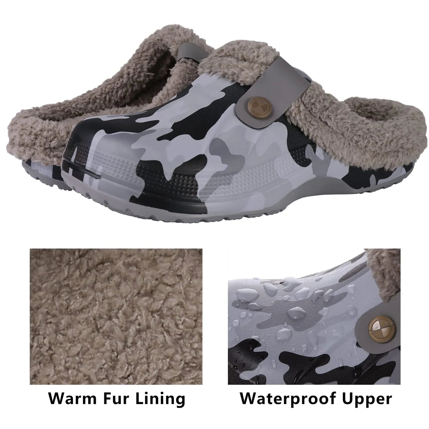 Gemstone Winter Clogs – Cozy Warm Waterproof Slippers