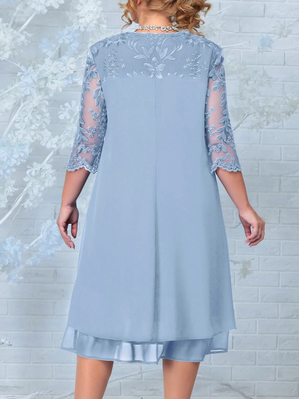 Embroidered Plus Size Banquet Dress