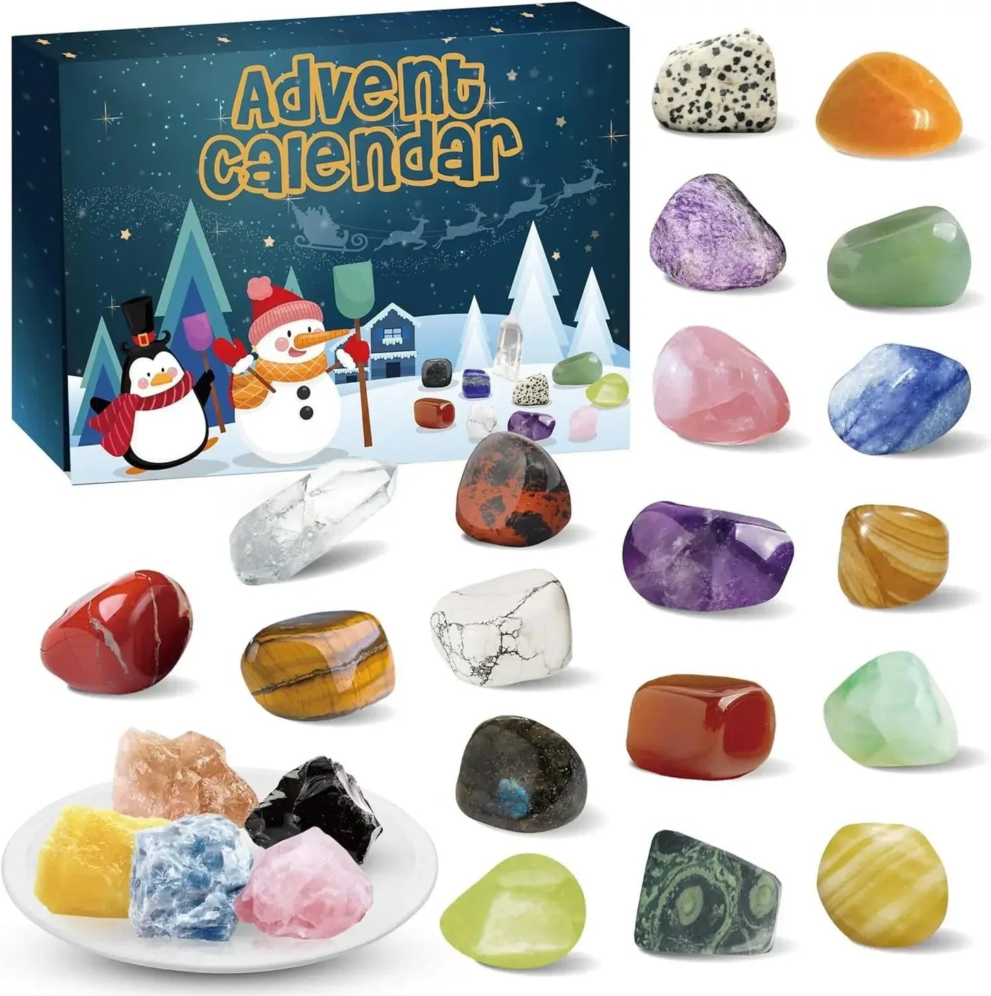 Crystal Advent Calendar With Natural Gemstones