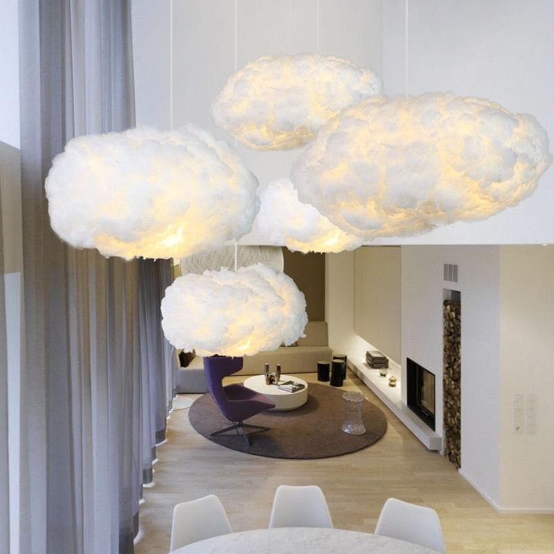 CloudAura – Dreamy Cotton Cloud Chandelier for Soft Ambient Lighting