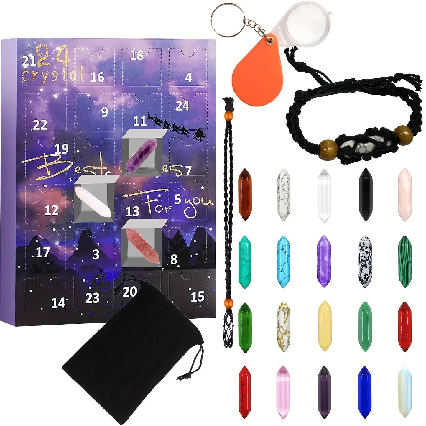 Crystal Advent Calendar With Natural Gemstones