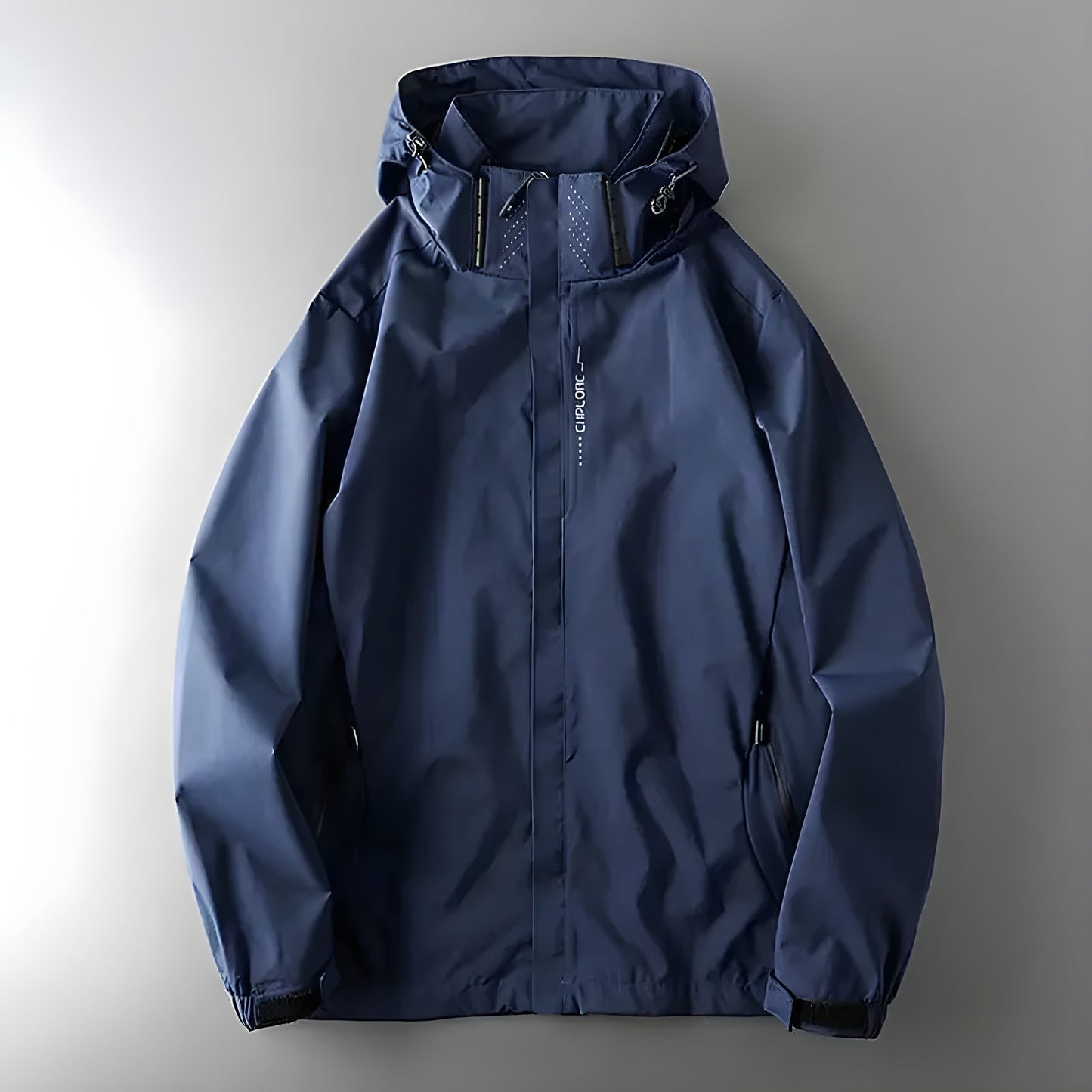 Lightweight Waterproof Hooded Jacket With Zip Closure