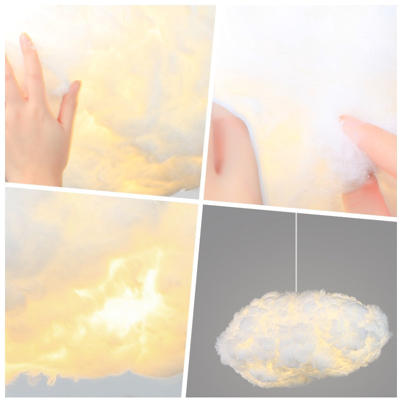 CloudAura – Dreamy Cotton Cloud Chandelier for Soft Ambient Lighting