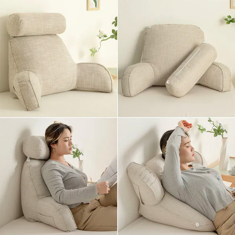 ComfortNest™ Deluxe Backrest Pillow with Arms & Adjustable Headrest