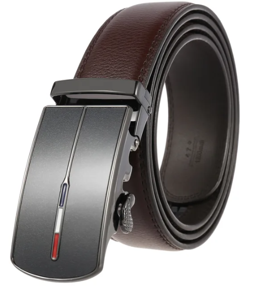 Men’s Leather Belt with Automatic Buckle