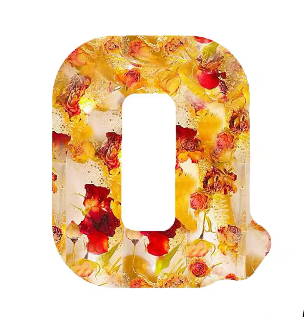 Personalized Letter Resin Flower LED Night Light