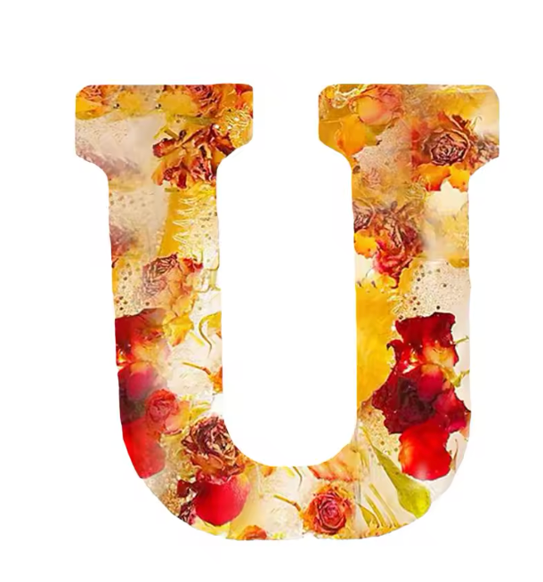 Personalized Letter Resin Flower LED Night Light