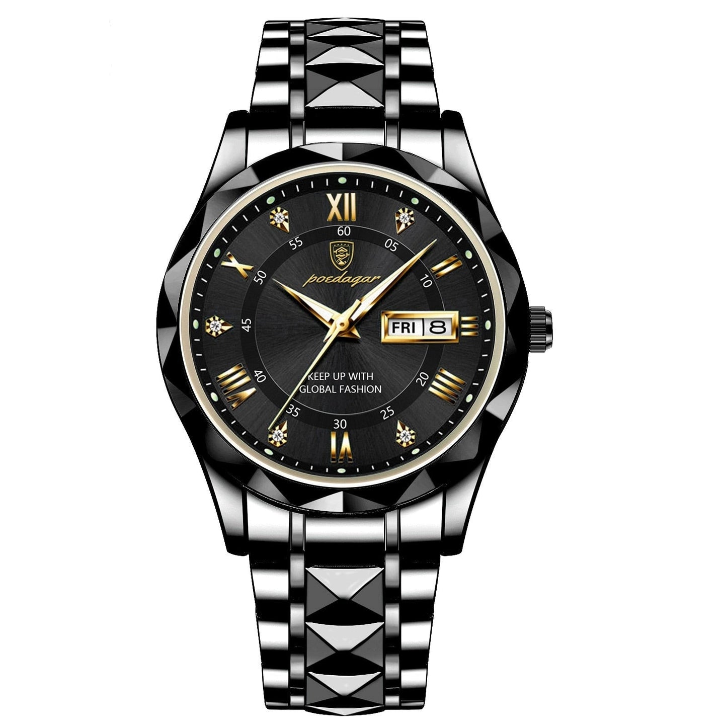 LumiSteel – Men’s Stainless Steel Wristwatch with Luminous Dial