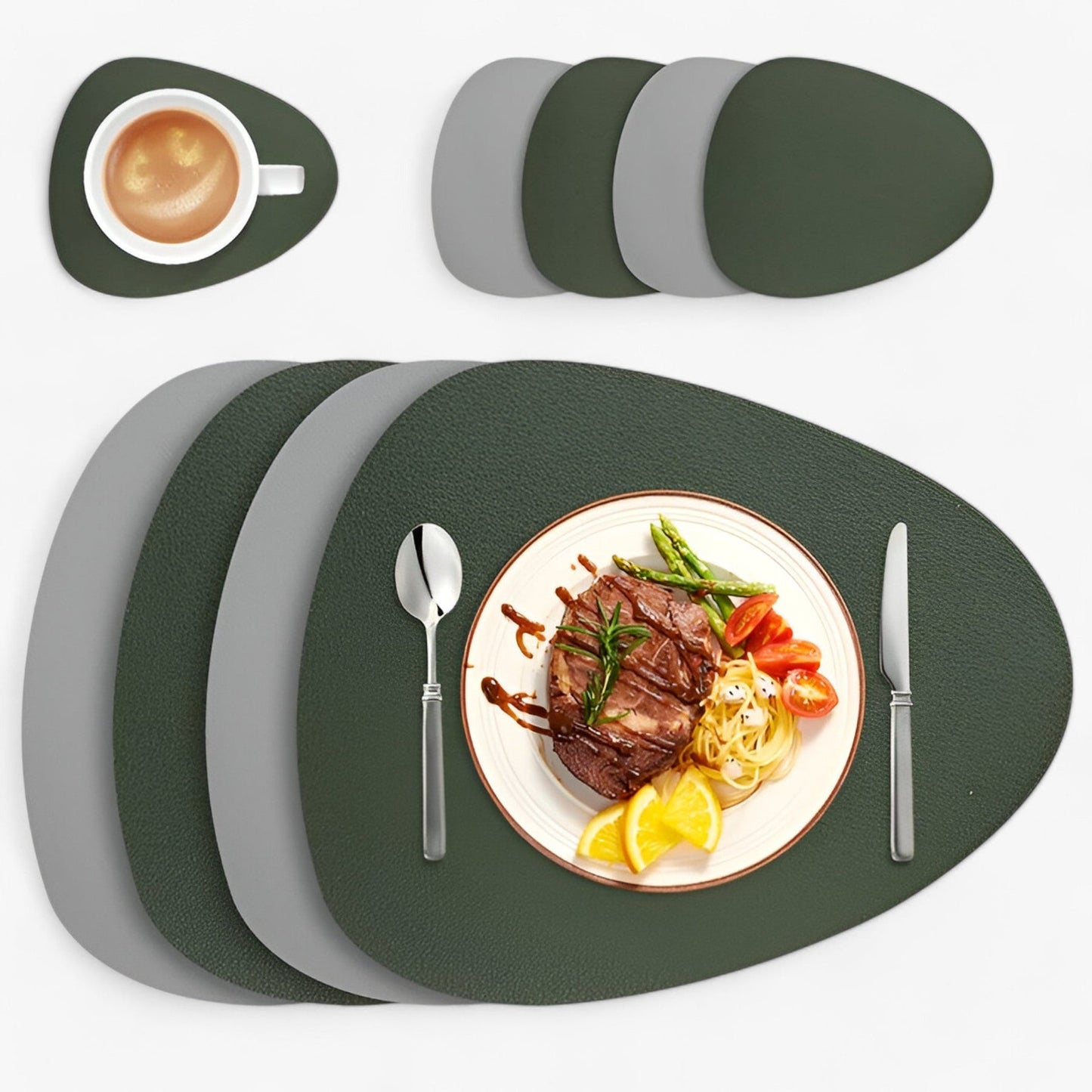 Reversible Waterproof Oval Pattern Table Placemat