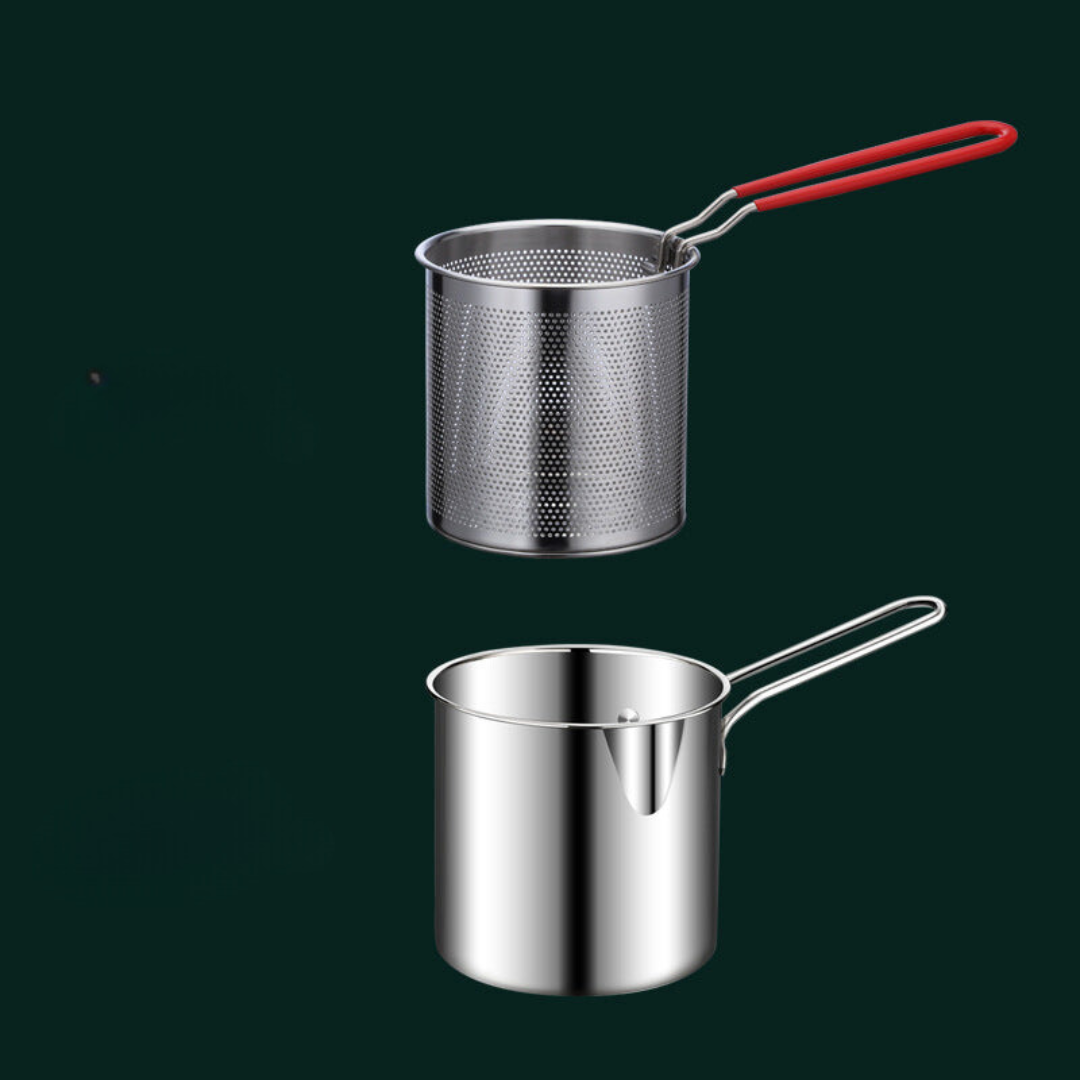 CrispEase Compact Oil-Saving Fryer Pot Set