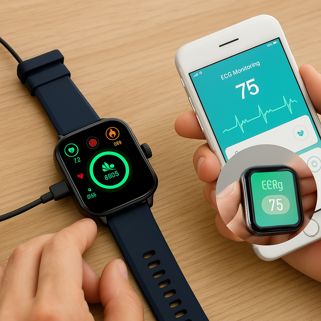 HealthPro Smartwatch – ECG, Blood Pressure & Heart Rate Monitoring for iOS & Android