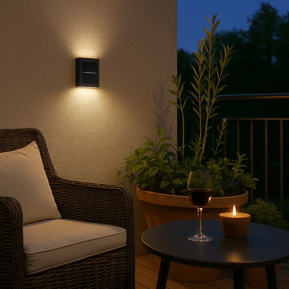SolarGlow™ LED Solar Wall Lights – Wireless, Weatherproof Outdoor Lighting
