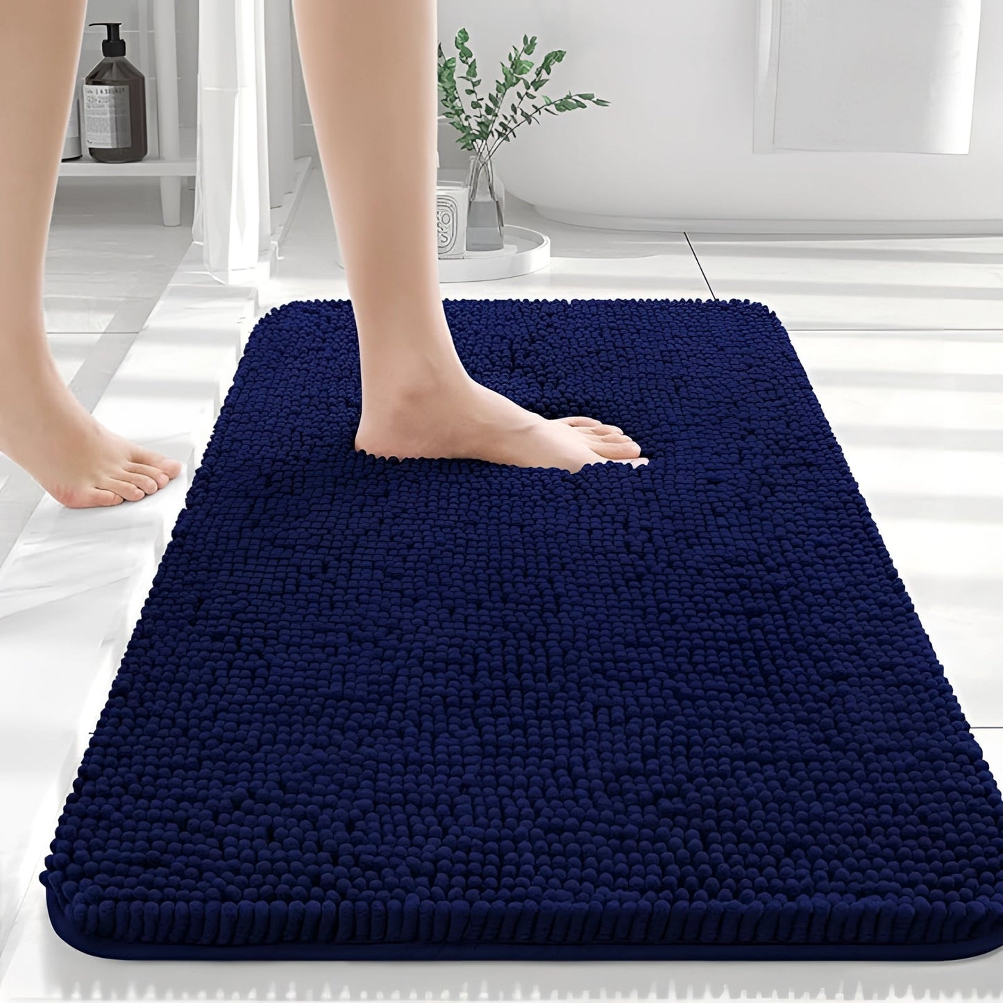 CloudStep Schnell trocknende Plüsch-Badezimmermatte mit rutschfester Unterseite