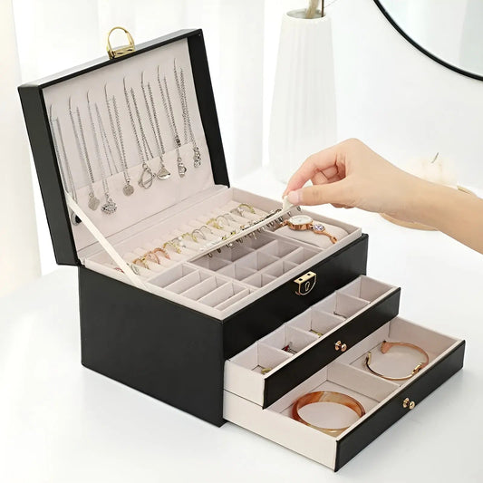 EleganceBox – Luxury Multi-Layer Jewelry Organizer