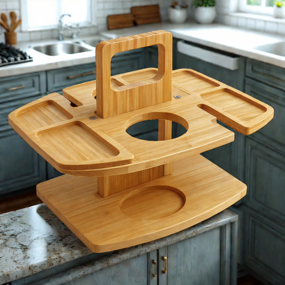 WineNest – Portable Wooden Picnic Wine Table