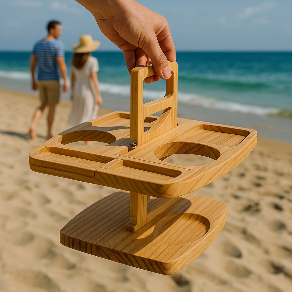 WineNest – Portable Wooden Picnic Wine Table