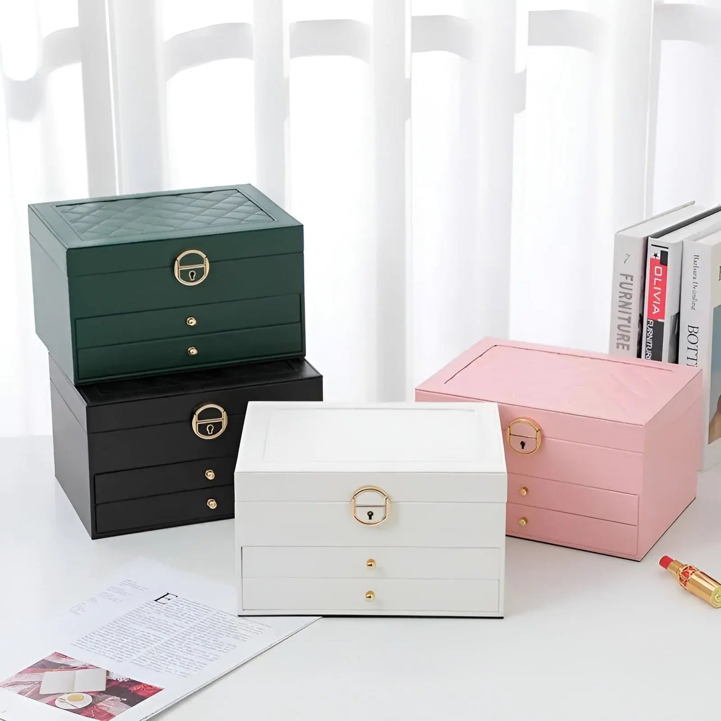 EleganceBox – Luxury Multi-Layer Jewelry Organizer