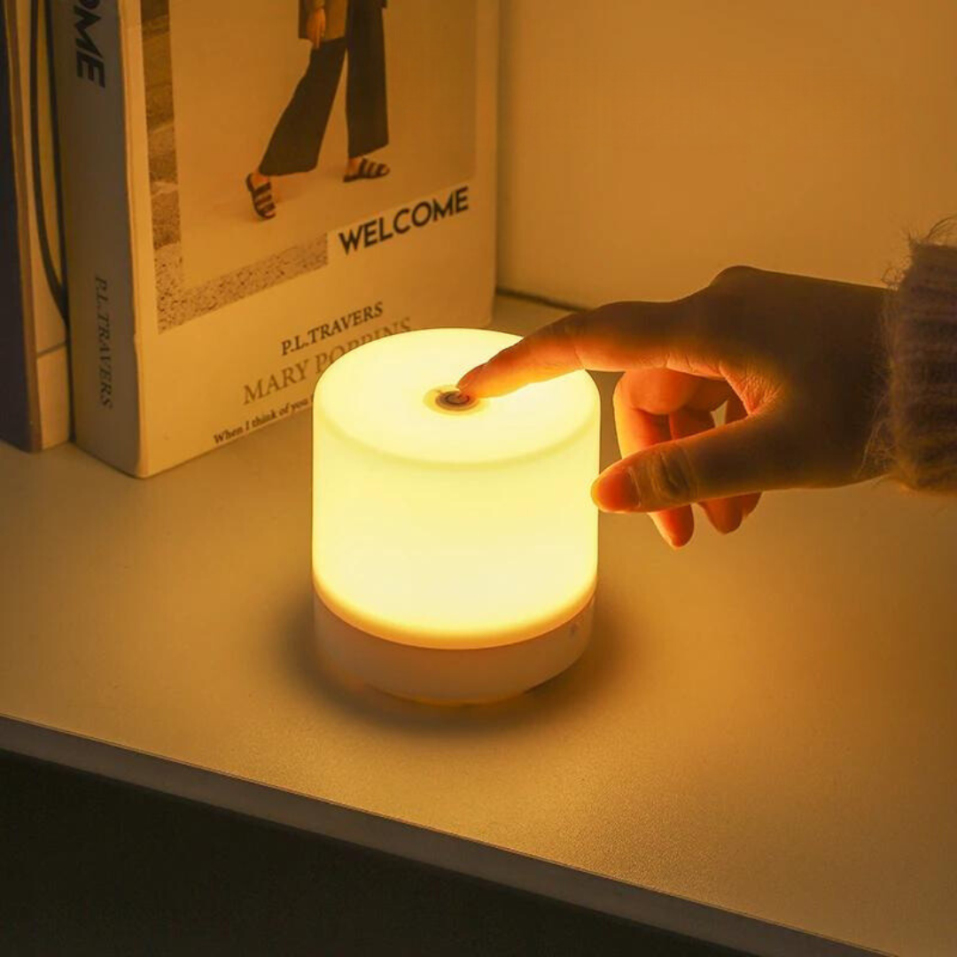 GlowEase – Compact LED Night Lamp with Touch Dimming